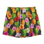 Aloha Hibiscus Pineapple Pattern Print Mesh Shorts
