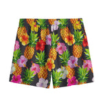 Aloha Hibiscus Pineapple Pattern Print Mesh Shorts