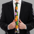 Aloha Hibiscus Pineapple Pattern Print Necktie