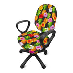 Aloha Hibiscus Pineapple Pattern Print Office Chair Cover