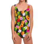 Aloha Hibiscus Pineapple Pattern Print One Piece Swimsuit