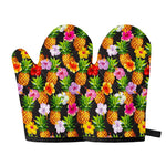 Aloha Hibiscus Pineapple Pattern Print Oven Mitts