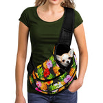 Aloha Hibiscus Pineapple Pattern Print Pet Sling Carrier