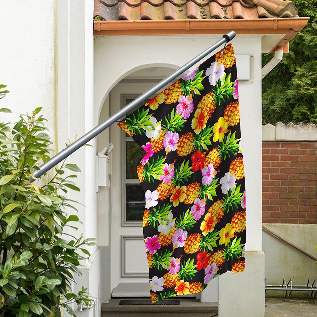 Aloha Hibiscus Pineapple Pattern Print Polyester Flag