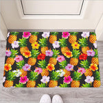 Aloha Hibiscus Pineapple Pattern Print Rubber Doormat