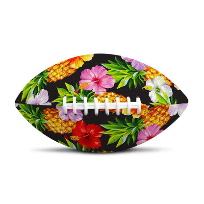 Aloha Hibiscus Pineapple Pattern Print Rugby Ball