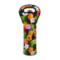Aloha Hibiscus Pineapple Pattern Print Single Neoprene Wine Tote