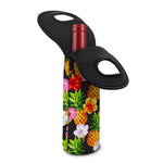 Aloha Hibiscus Pineapple Pattern Print Single Neoprene Wine Tote