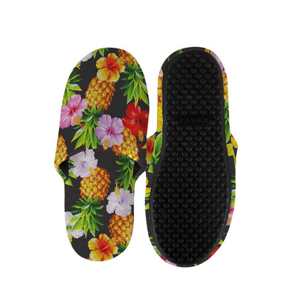 Aloha Hibiscus Pineapple Pattern Print Slippers