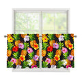 Aloha Hibiscus Pineapple Pattern Print Tier Curtains