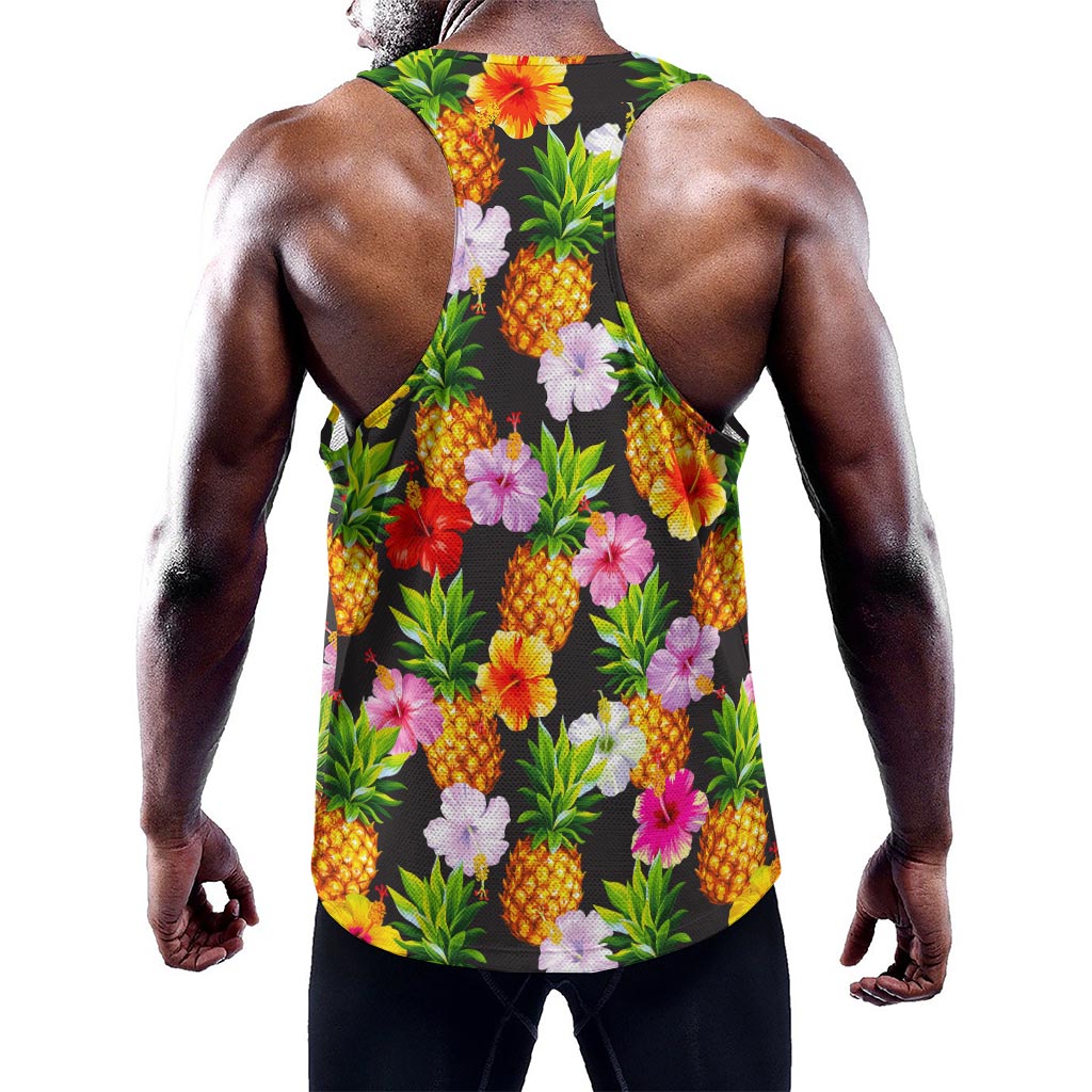 Aloha Hibiscus Pineapple Pattern Print Training Tank Top