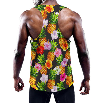 Aloha Hibiscus Pineapple Pattern Print Training Tank Top