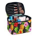 Aloha Hibiscus Pineapple Pattern Print Travel Makeup Bag