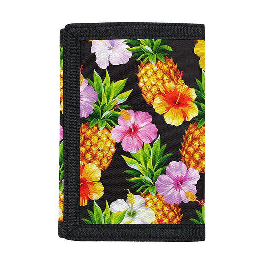 Aloha Hibiscus Pineapple Pattern Print Trifold Wallet