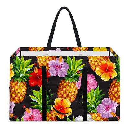 Aloha Hibiscus Pineapple Pattern Print Utility Tote Bag