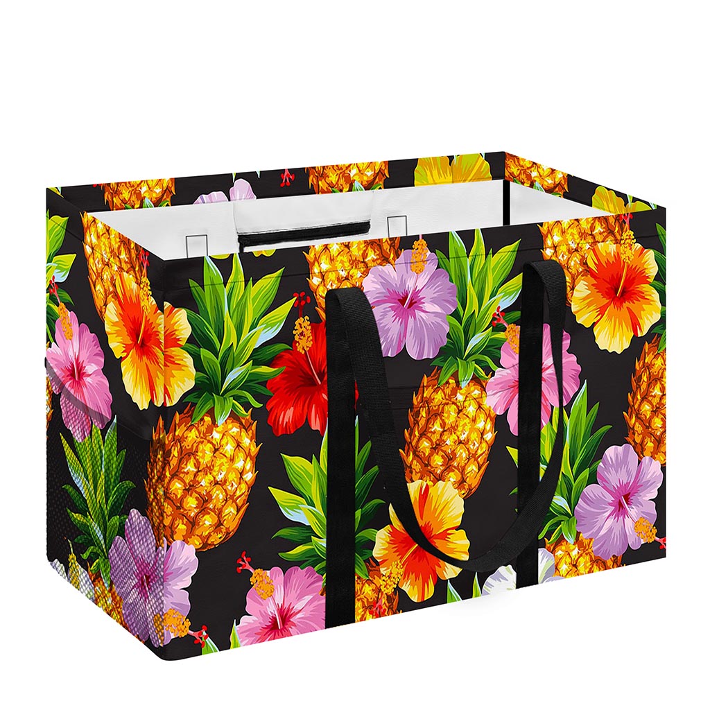 Aloha Hibiscus Pineapple Pattern Print Utility Tote Bag