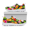 Aloha Hibiscus Pineapple Pattern Print White Running Shoes