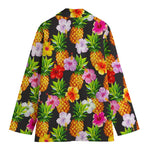 Aloha Hibiscus Pineapple Pattern Print Women's Blazer