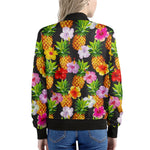 Aloha Hibiscus Pineapple Pattern Print Women's Bomber Jacket