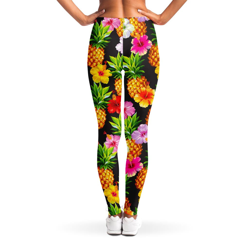 Aloha Hibiscus Pineapple Pattern Print Women's Leggings