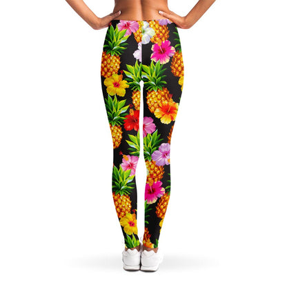 Aloha Hibiscus Pineapple Pattern Print Women's Leggings