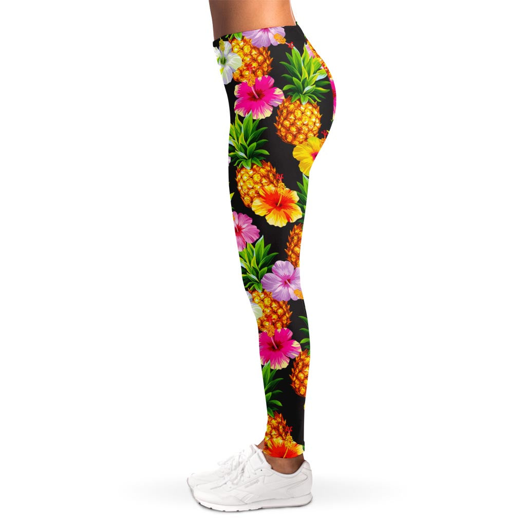 Aloha Hibiscus Pineapple Pattern Print Women's Leggings