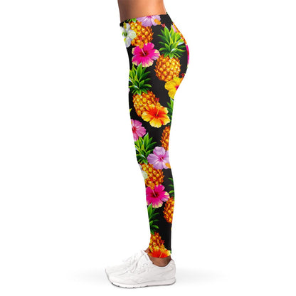 Aloha Hibiscus Pineapple Pattern Print Women's Leggings