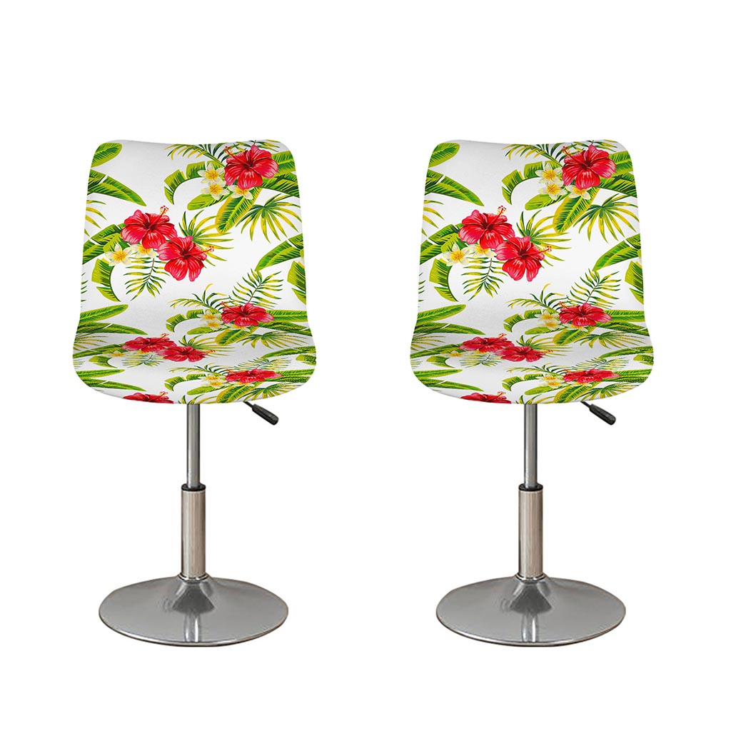 Aloha Hibiscus Tropical Pattern Print Bar Stool Covers
