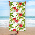 Aloha Hibiscus Tropical Pattern Print Beach Towel