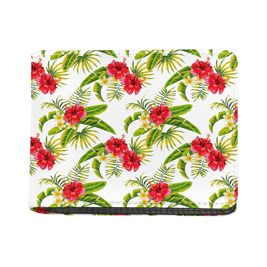 Aloha Hibiscus Tropical Pattern Print Bifold Wallet