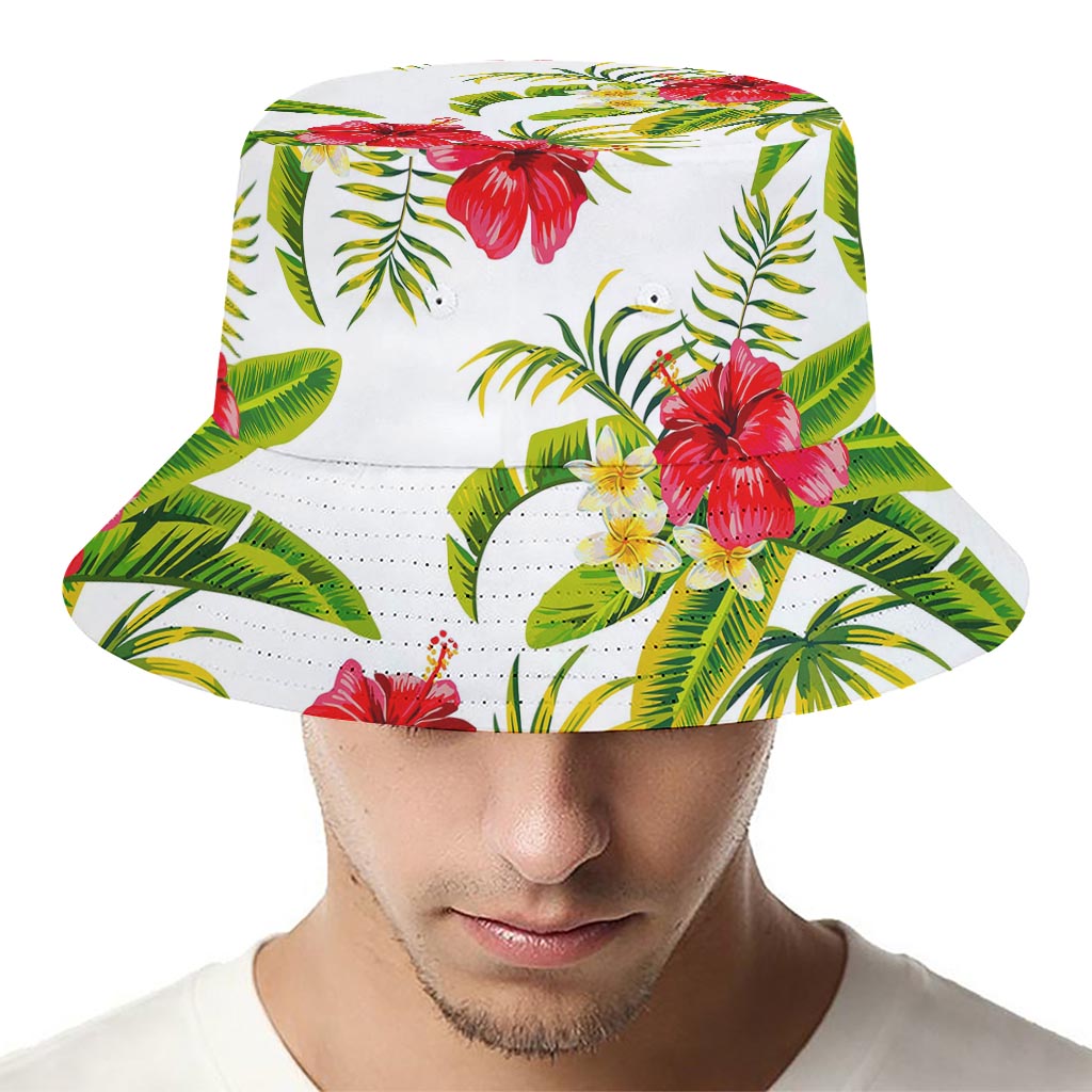 Aloha Hibiscus Tropical Pattern Print Bucket Hat