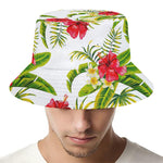 Aloha Hibiscus Tropical Pattern Print Bucket Hat