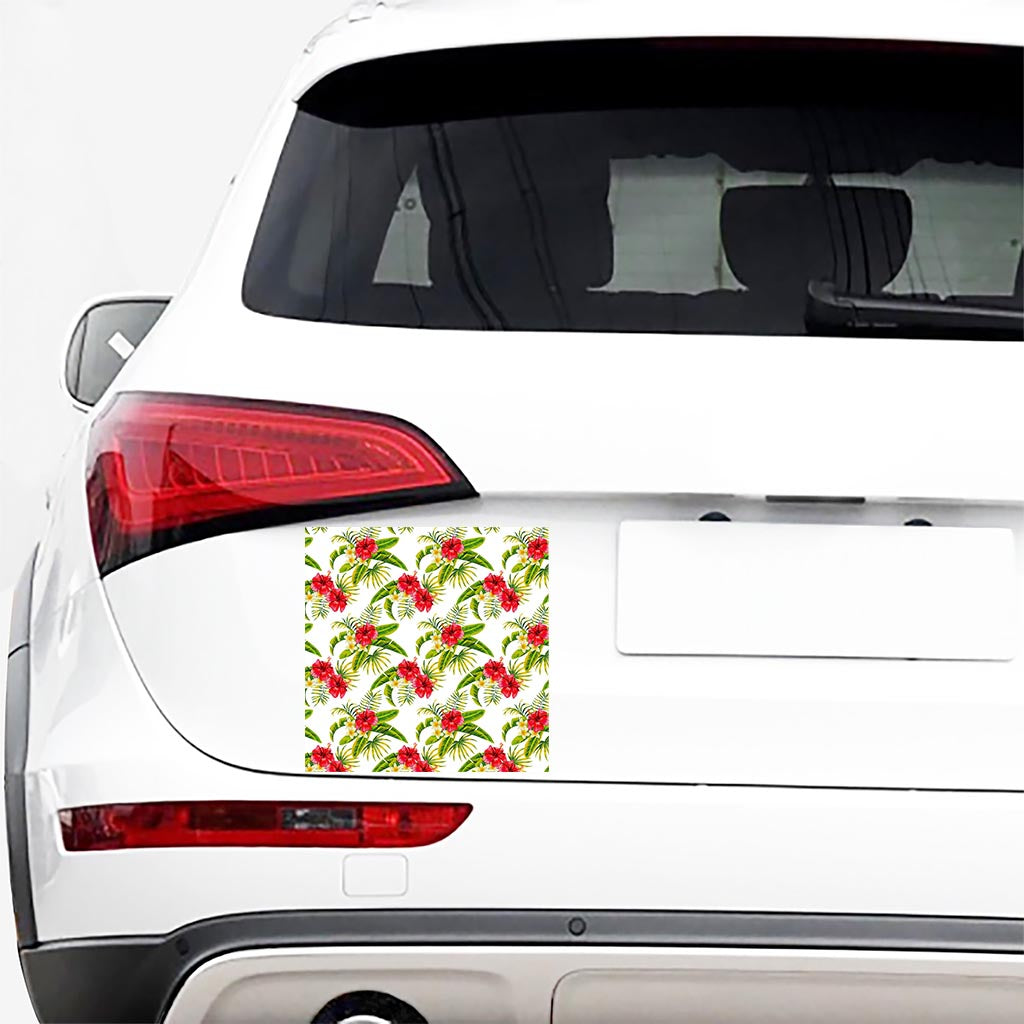 Aloha Hibiscus Tropical Pattern Print Car Sticker