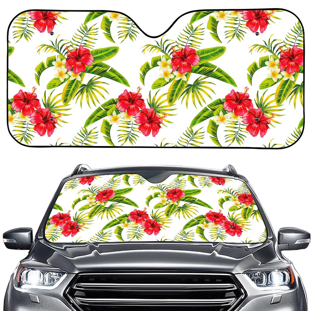 Aloha Hibiscus Tropical Pattern Print Car Windshield Sun Shade