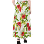 Aloha Hibiscus Tropical Pattern Print Chiffon Maxi Skirt