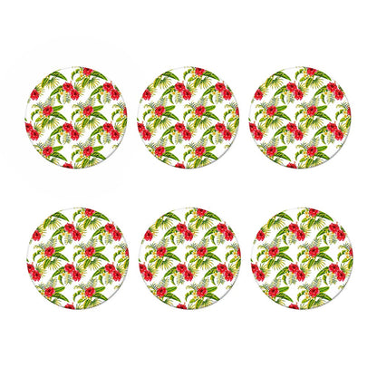 Aloha Hibiscus Tropical Pattern Print Coaster Set