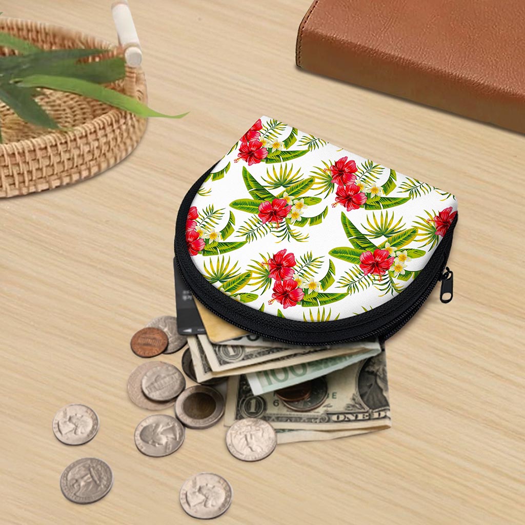Aloha Hibiscus Tropical Pattern Print Coin Purse