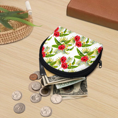 Aloha Hibiscus Tropical Pattern Print Coin Purse
