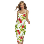 Aloha Hibiscus Tropical Pattern Print Cross Back Cami Dress