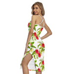 Aloha Hibiscus Tropical Pattern Print Cross Back Cami Dress