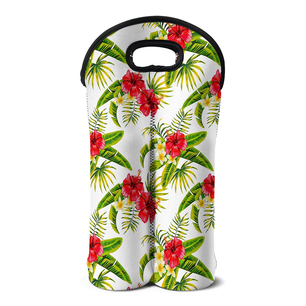 Aloha Hibiscus Tropical Pattern Print Double Neoprene Wine Tote