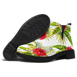 Aloha Hibiscus Tropical Pattern Print Flat Ankle Boots