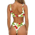Aloha Hibiscus Tropical Pattern Print Front Bow Tie Bikini