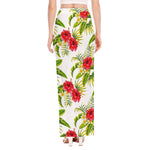 Aloha Hibiscus Tropical Pattern Print High Slit Maxi Skirt