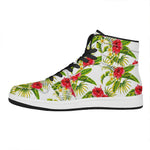 Aloha Hibiscus Tropical Pattern Print High Top Leather Sneakers