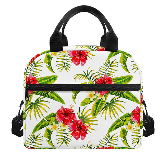 Aloha Hibiscus Tropical Pattern Print Insulated Lunch Bag