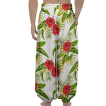 Aloha Hibiscus Tropical Pattern Print Lantern Pants