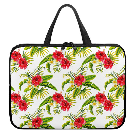 Aloha Hibiscus Tropical Pattern Print Laptop Sleeve With Handle