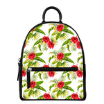 Aloha Hibiscus Tropical Pattern Print Leather Backpack