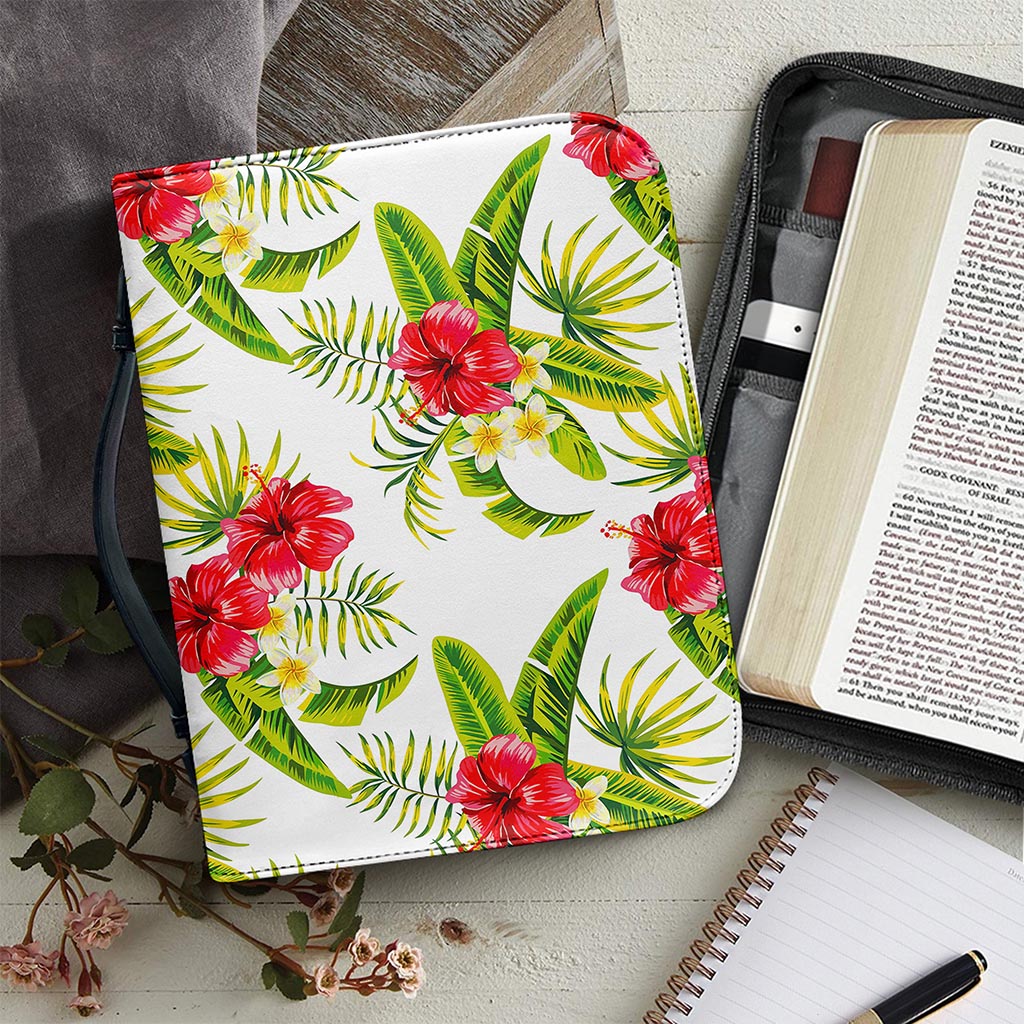 Aloha Hibiscus Tropical Pattern Print Leather Bible Cover